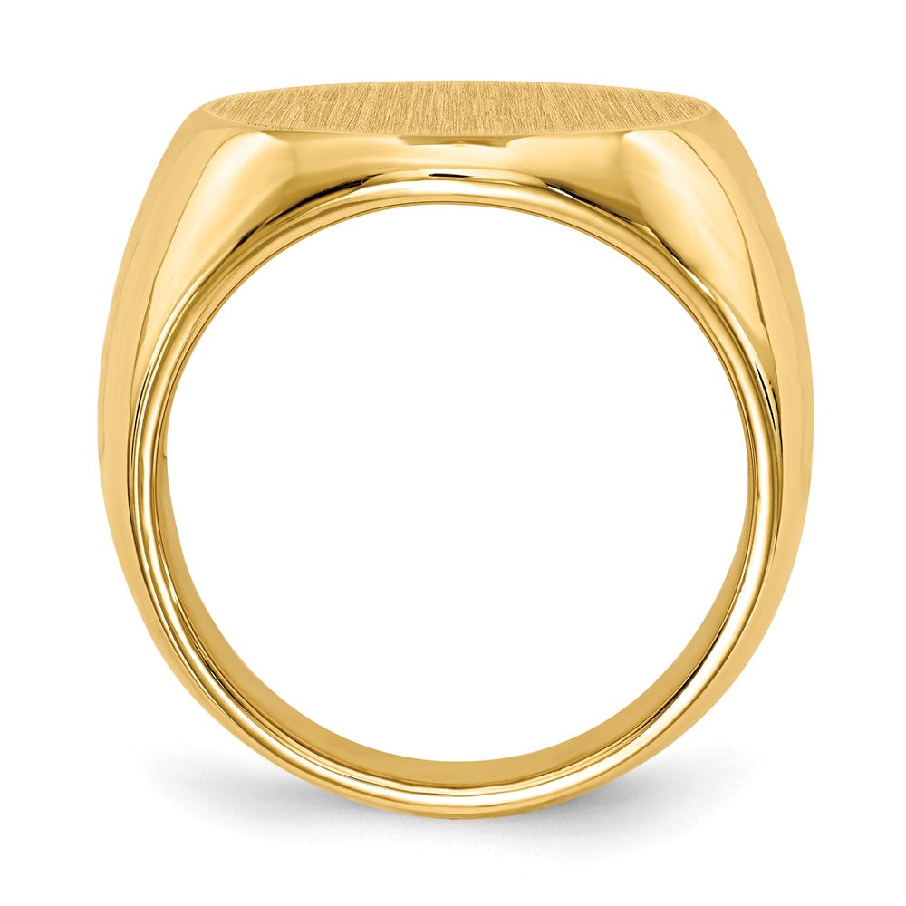14k 18.0x Round Closed Back Mens Signet Ring
