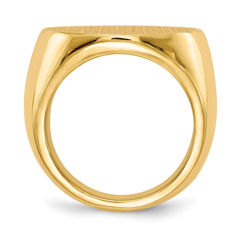 14k 21.0x Round Closed Back Mens Signet Ring