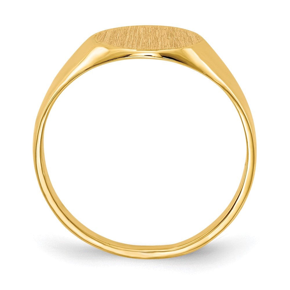 14k 9.5x Round Open Back Signet Ring