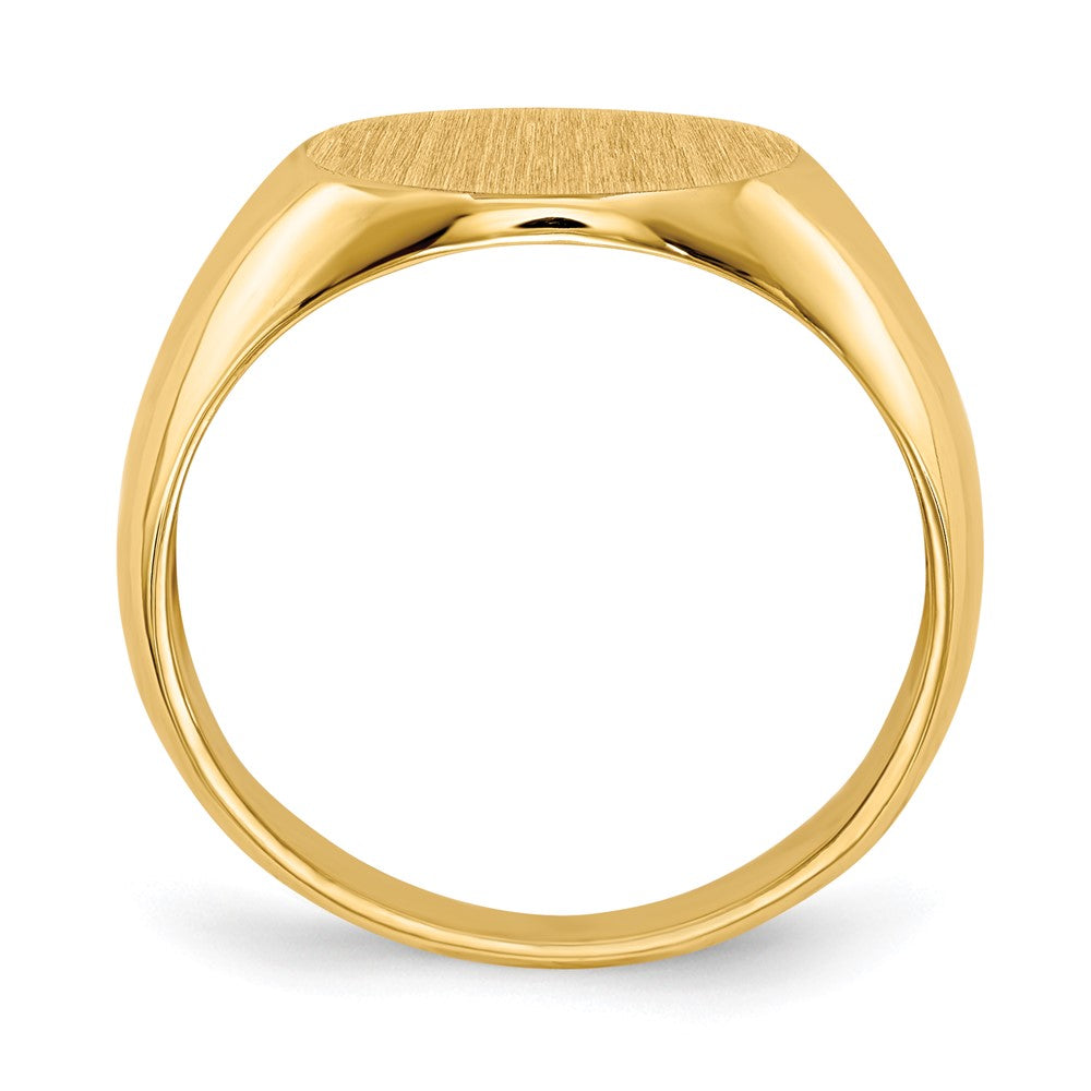 14k 13.5x Round Open Back Mens Signet Ring