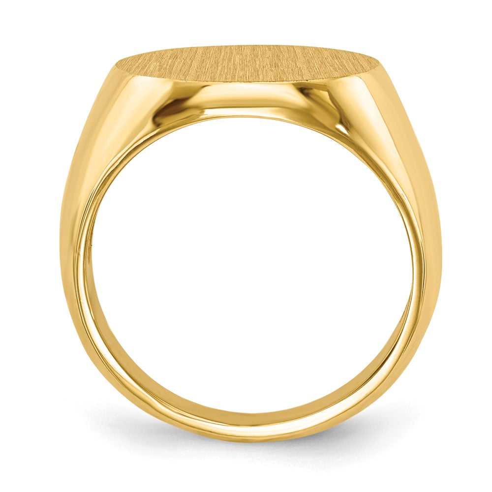 14k 15.5x Round Open Back Signet Ring