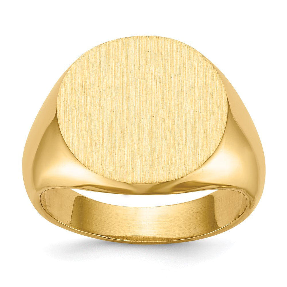 14k 15.5x Round Open Back Signet Ring