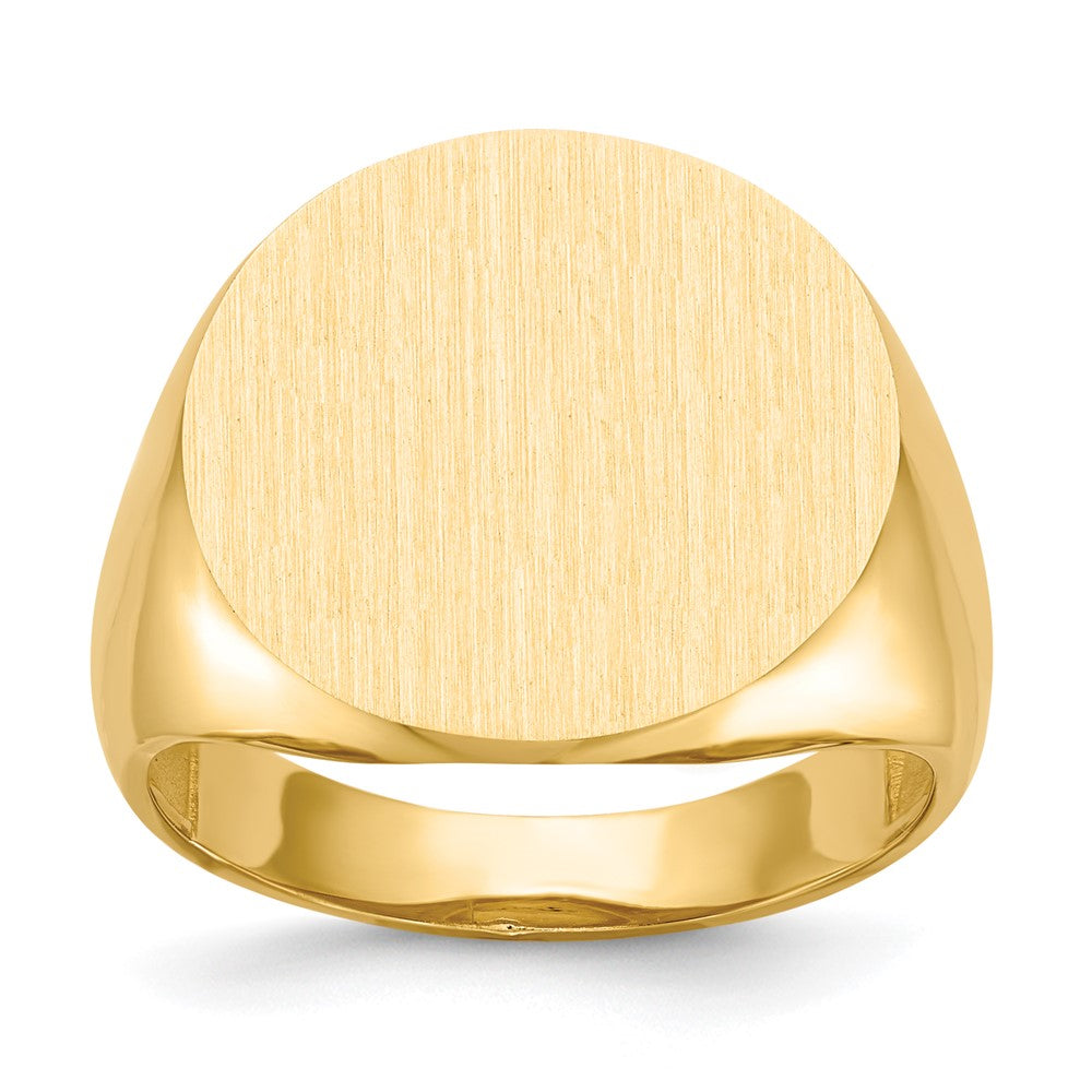 14k 18.0x Round Open Back Mens Signet Ring