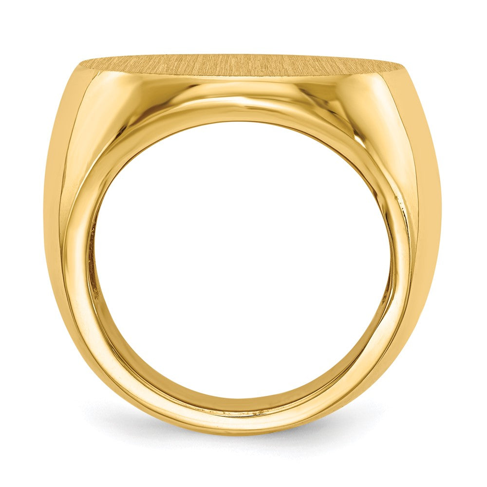 14k 21.0x Round Open Back Mens Signet Ring
