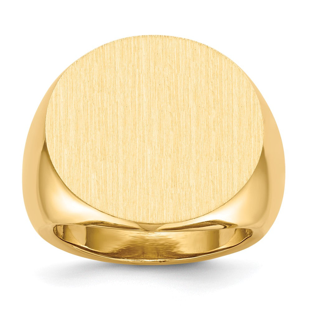 14k 21.0x Round Open Back Mens Signet Ring