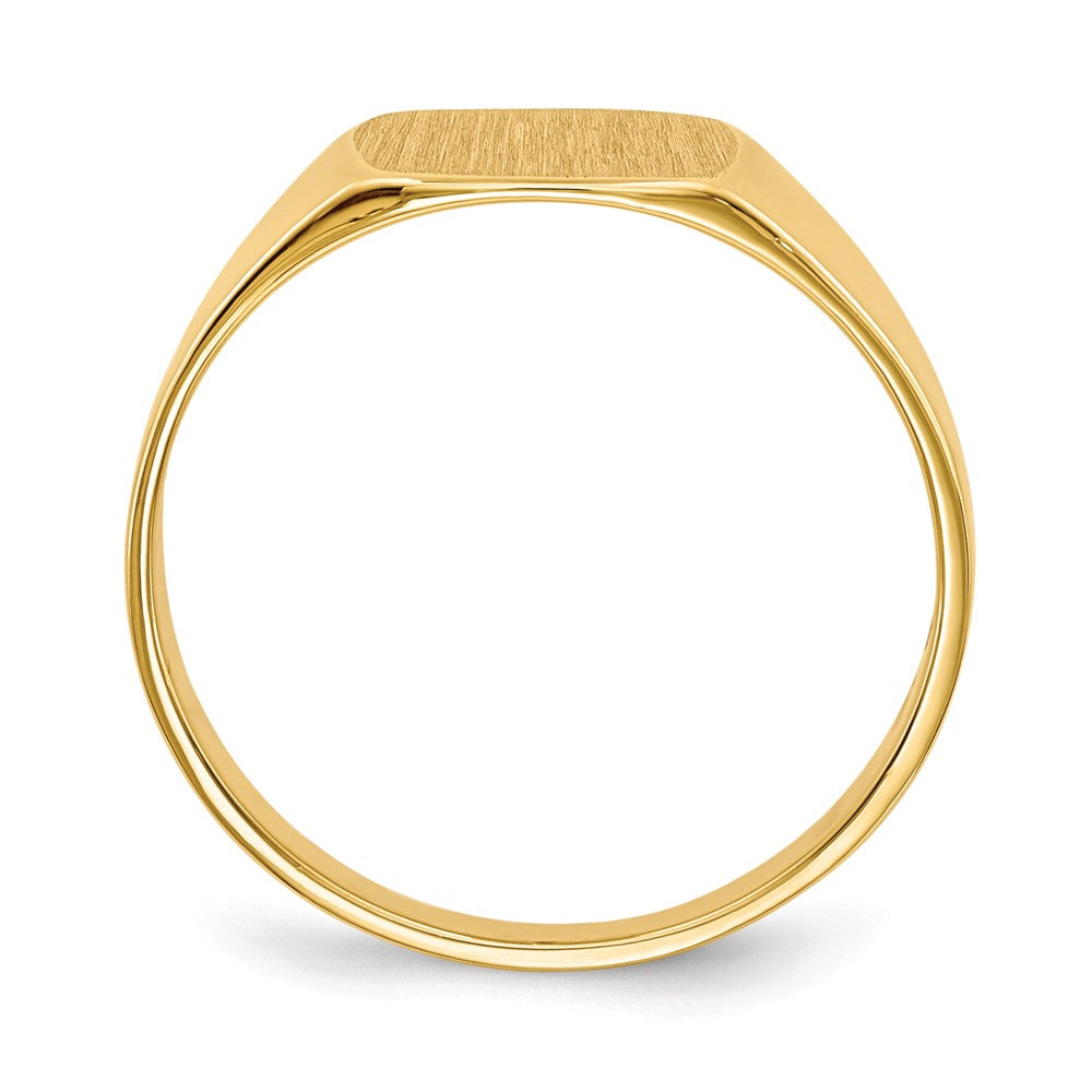 14k 9.0x Cushion Closed Back Signet Ring