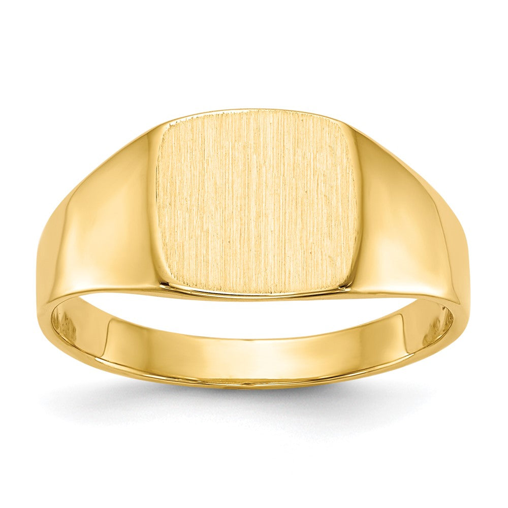 14k 9.0x Cushion Closed Back Signet Ring