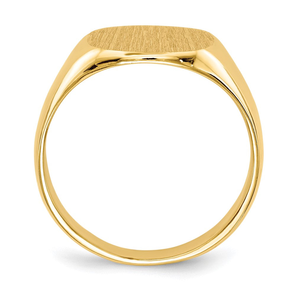 14k 13.5x Cushion Closed Back Mens Signet Ring