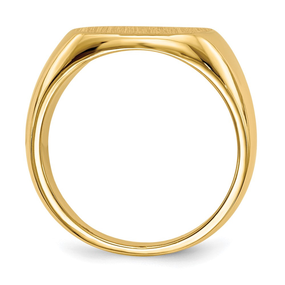 14k 15.0x Cushion Closed Back Mens Signet Ring