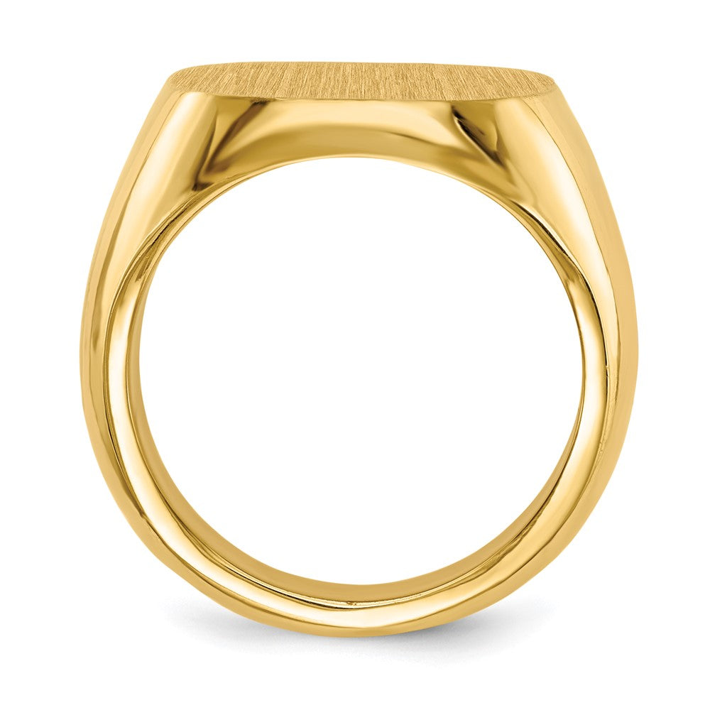 14k 17.0x Cushion Closed Back Mens Signet Ring