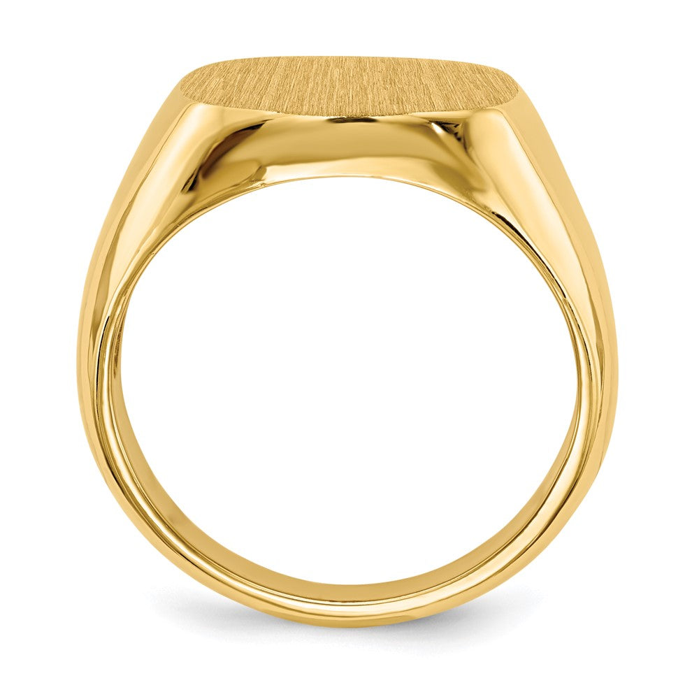 14k 15.0x Cushion Open Back Mens Signet Ring
