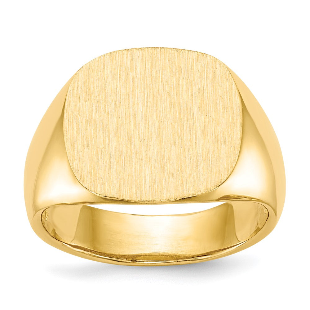 14k 15.5x Open Back Mens Signet Ring