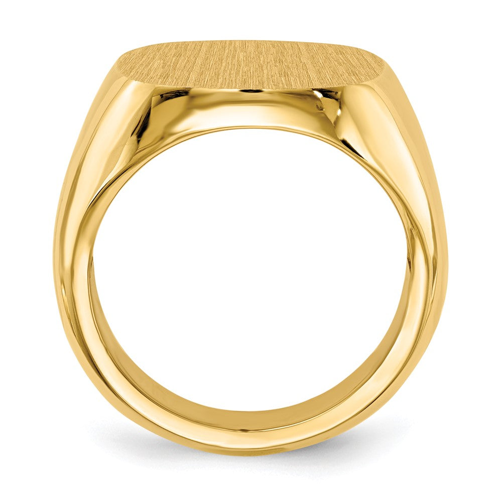 14k 17.0x Cushion Open Back Mens Signet Ring