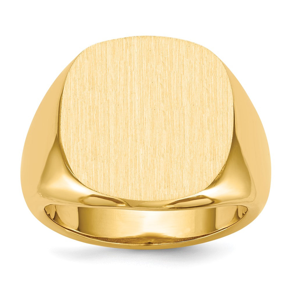 14k 17.0x Cushion Open Back Mens Signet Ring