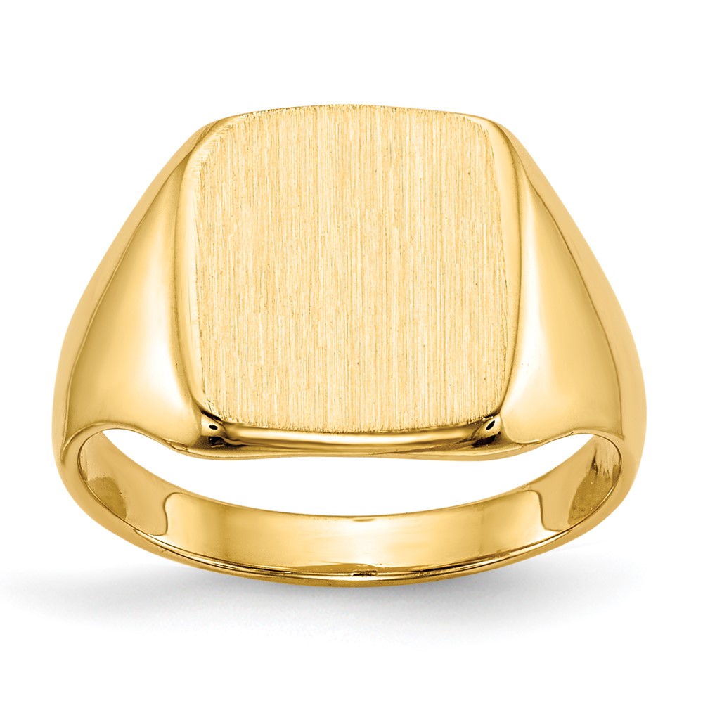 14k 10.0x Cushion Closed Back Signet Ring