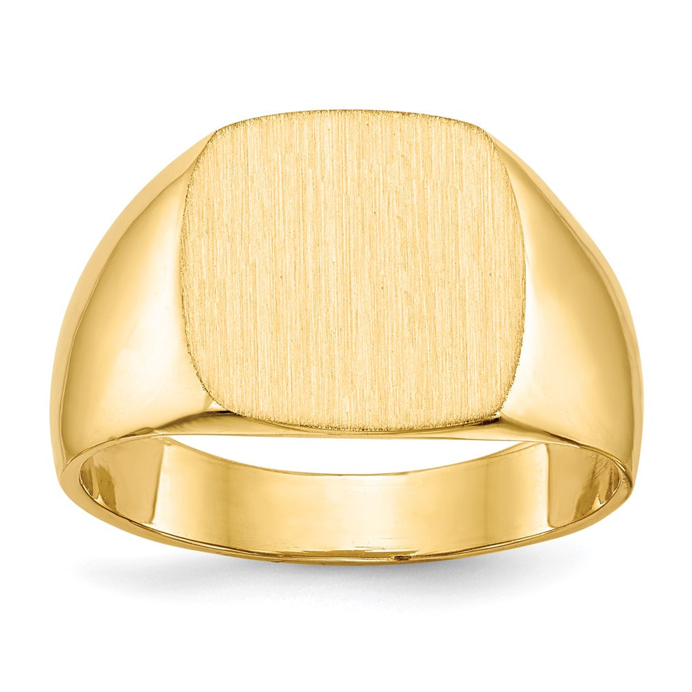 14k 13.0x Cushion Closed Back Mens Signet Ring