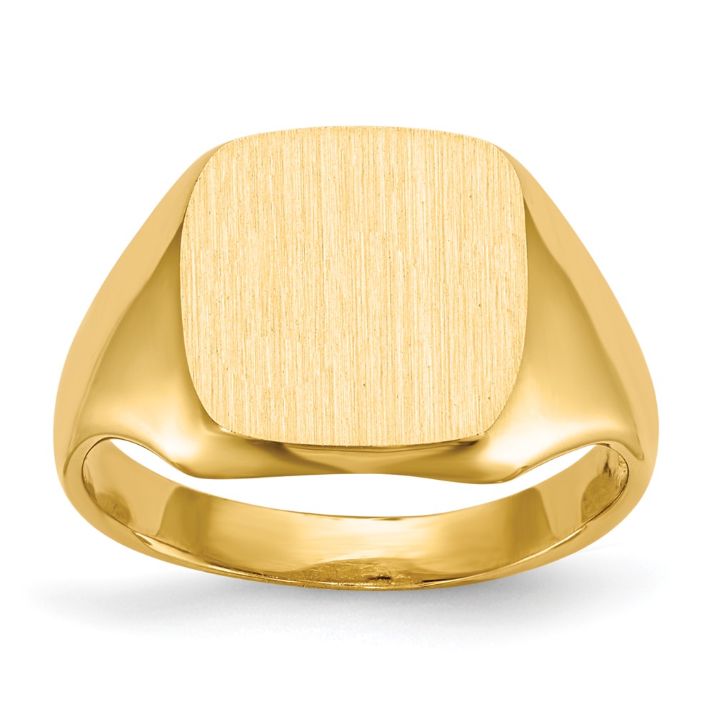 14k 10.0x Cushion Open Back Signet Ring