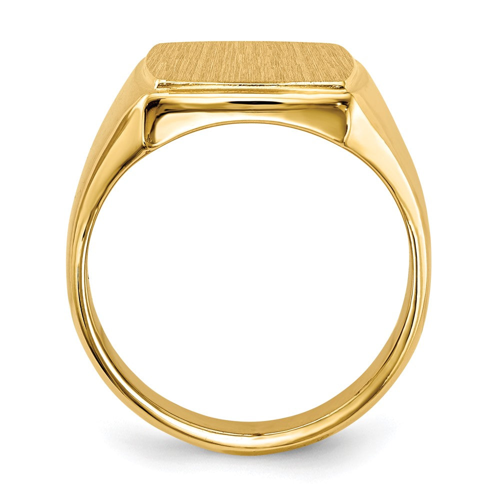 14k 13.0x Rectangle Closed Back Mens Signet Ring