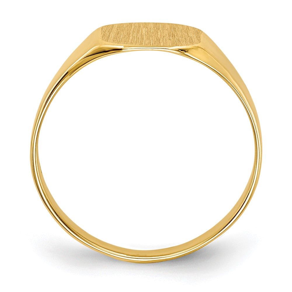 14k 8.5x Octagon Closed Back Signet Ring
