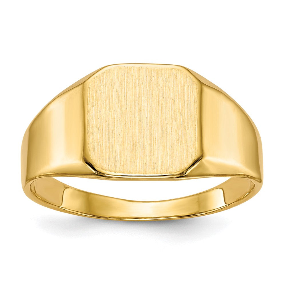 14k 11.0x Octagon Closed Back Mens Signet Ring