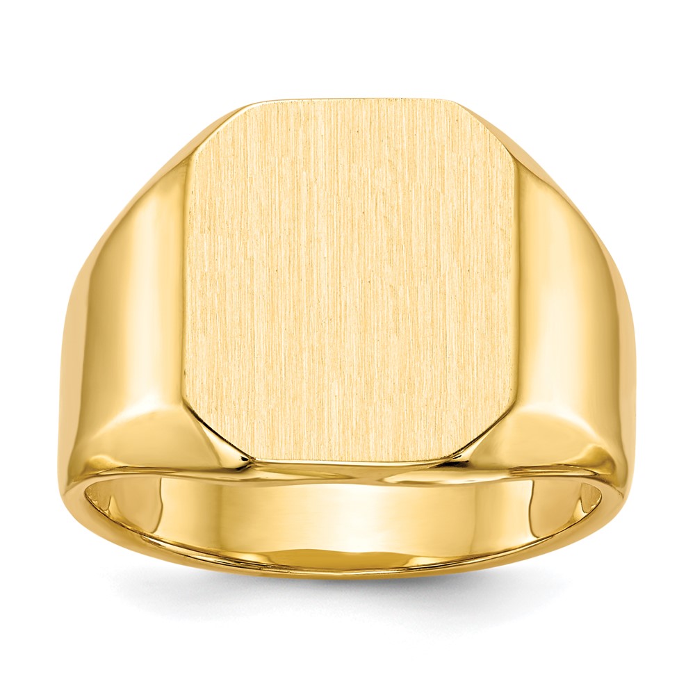 14k 13.0x Octagon Closed Back Mens Signet Ring