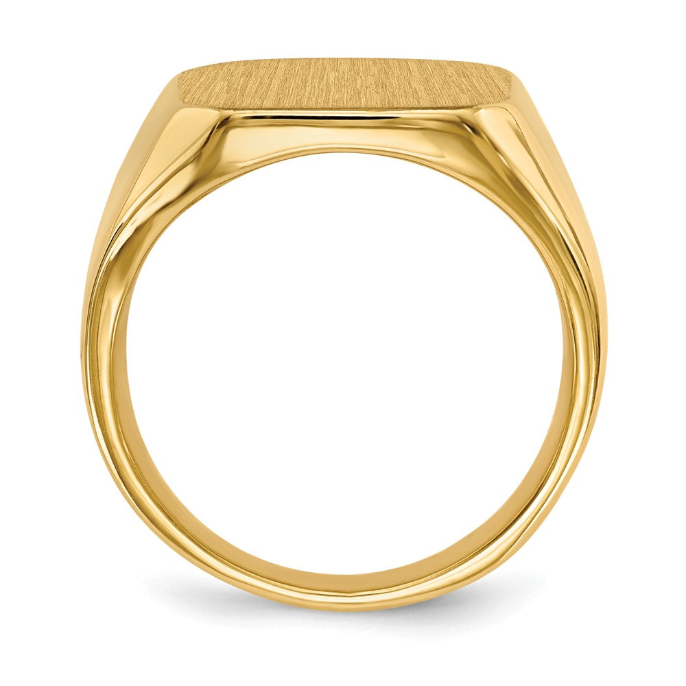 14k 15.0x Octagon Closed Back Mens Signet Ring