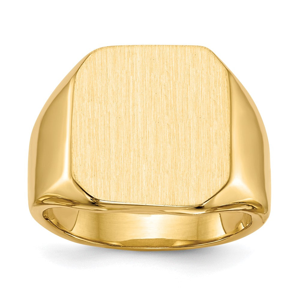 14k 15.0x Octagon Closed Back Mens Signet Ring