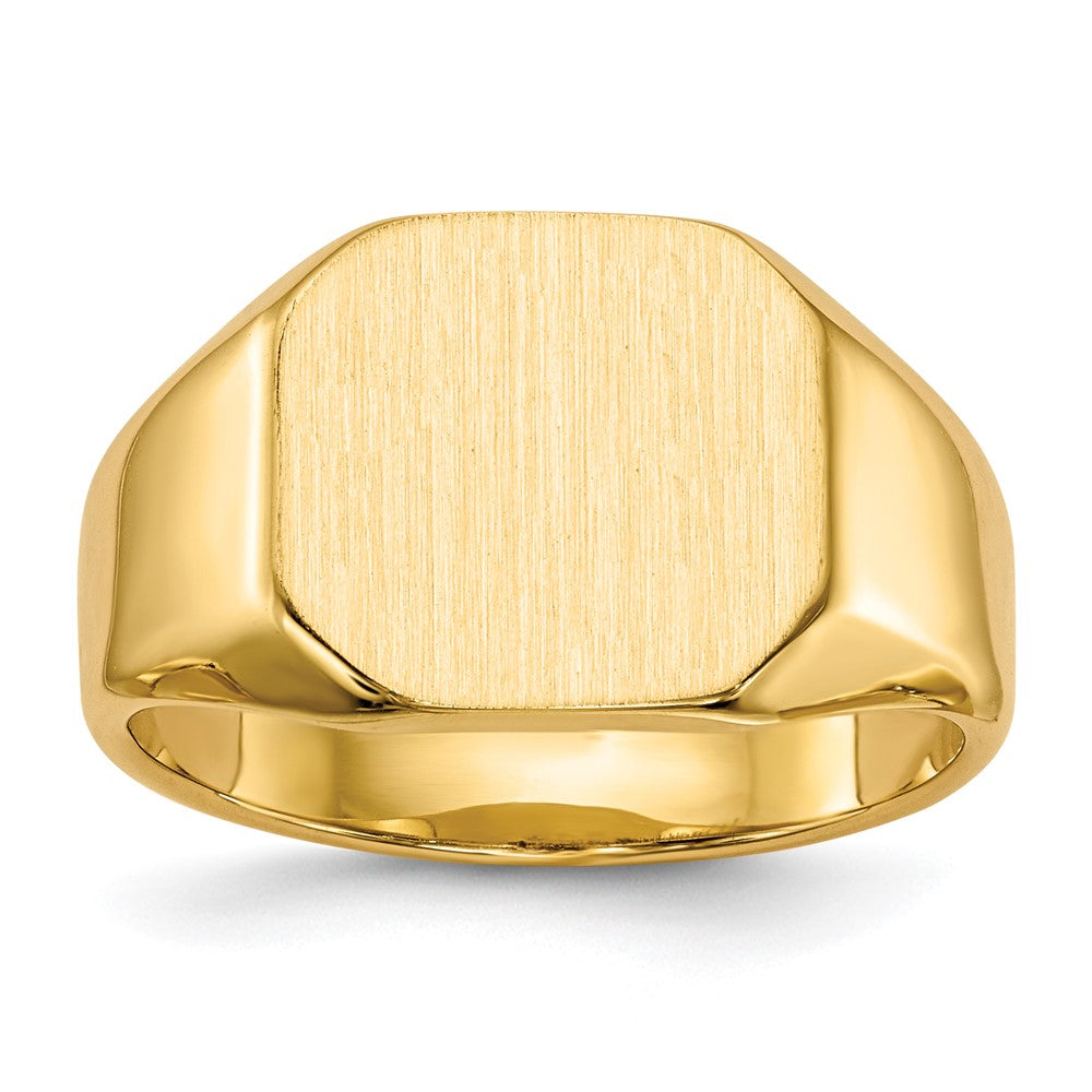 14k 12.5x Octagon Closed Back Signet Ring