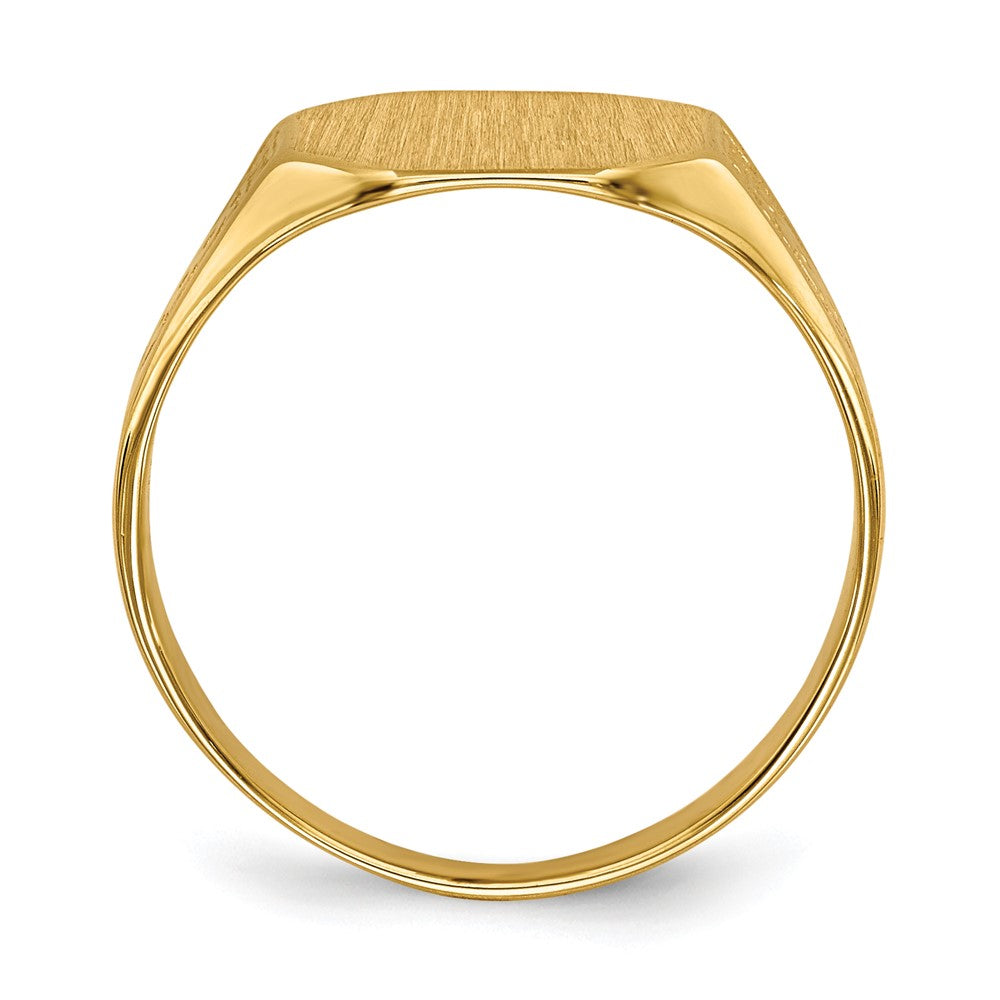 14k 11.0x Octagon Closed Back Signet Ring