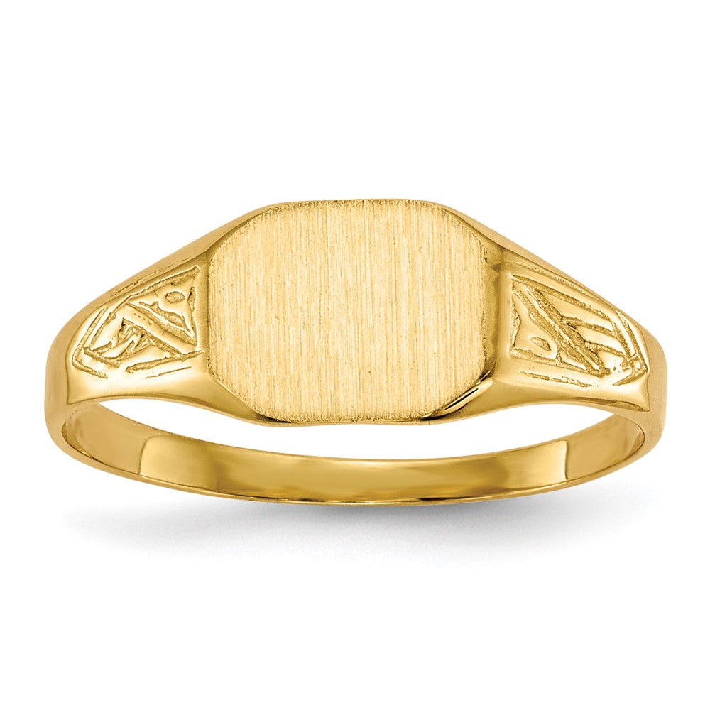 14k 8.5x Octagon Open Back Signet Ring