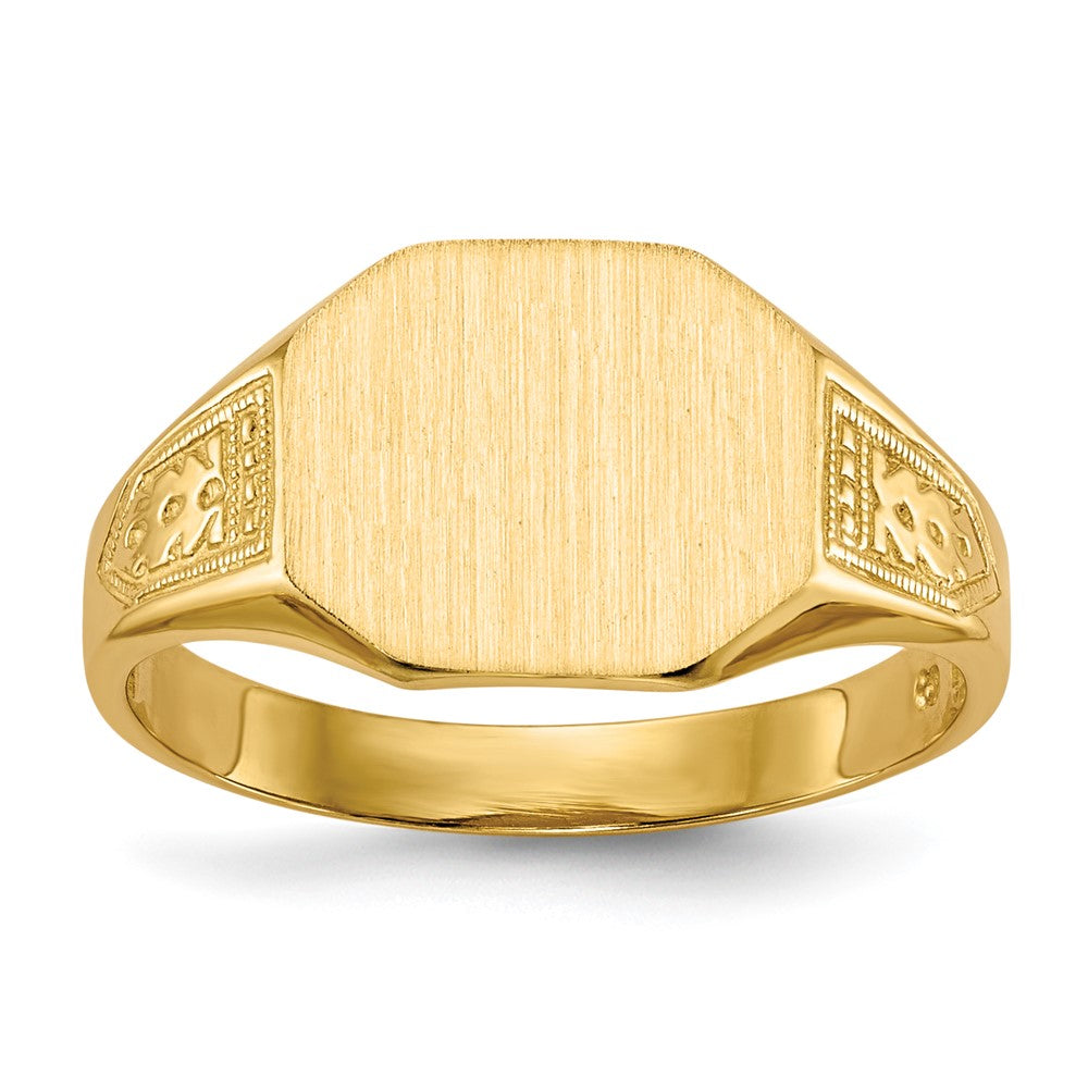 14k 11.0x Octagon Open Back Signet Ring