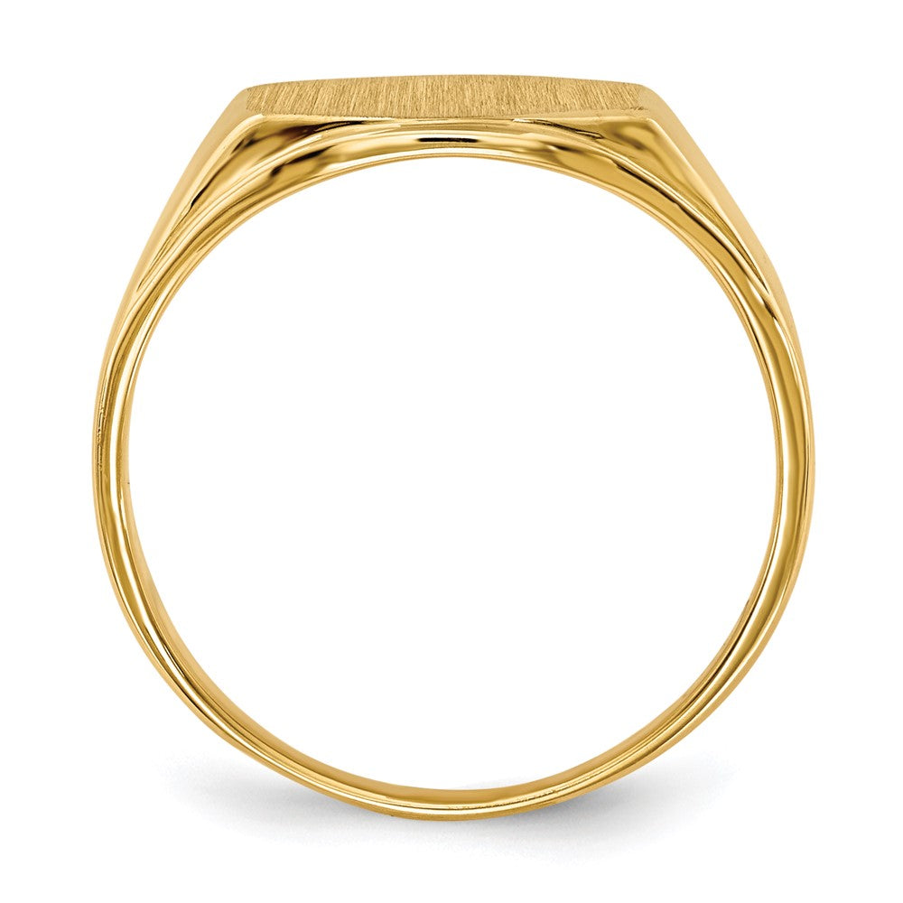 14k 11.5x Hexagon Open Back Signet Ring