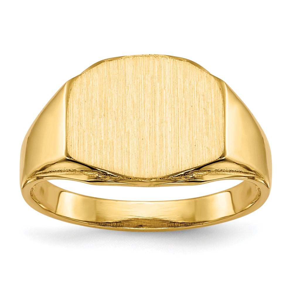 14k 11.5x Hexagon Open Back Signet Ring