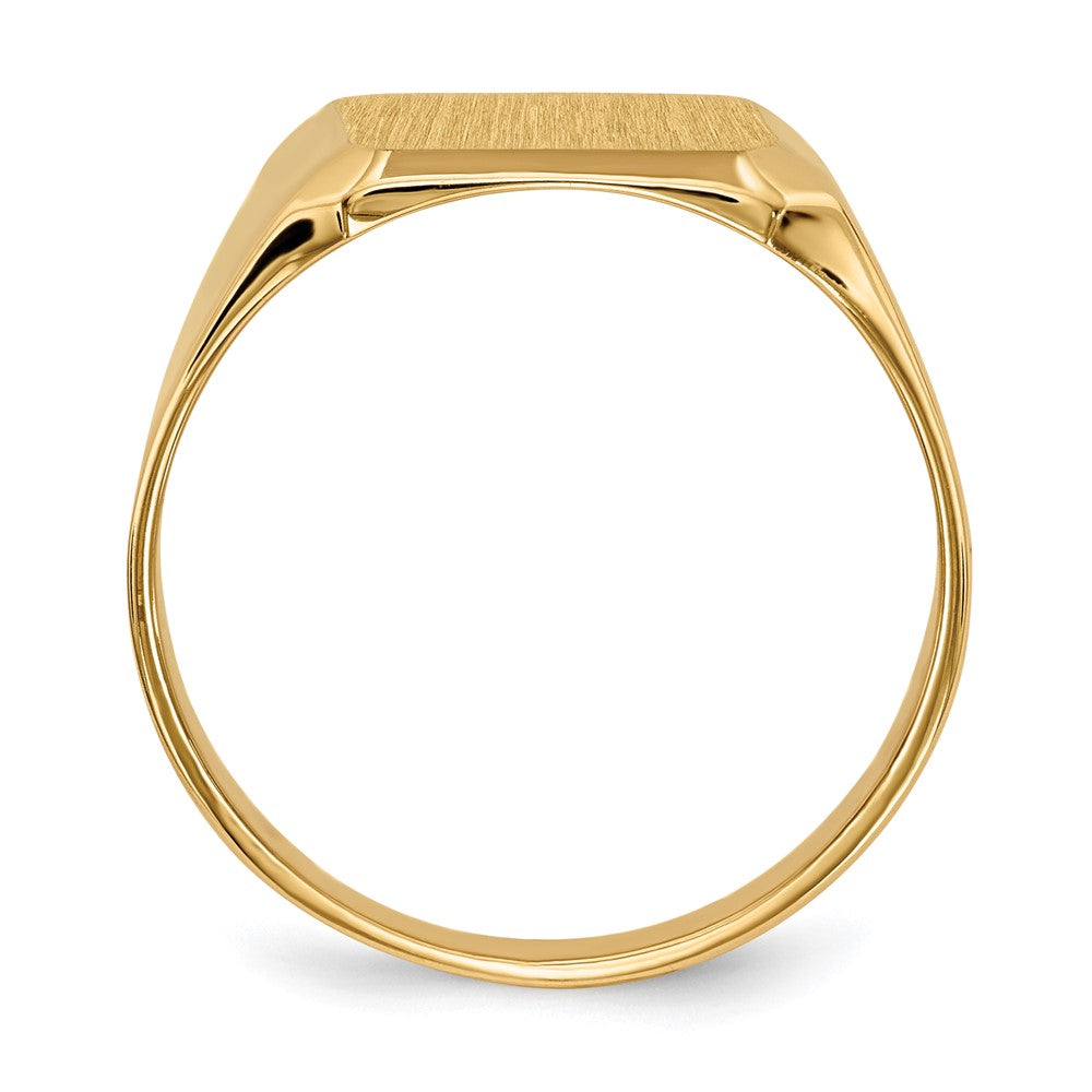 14k 12.5x Octagon Closed Back Mens Signet Ring