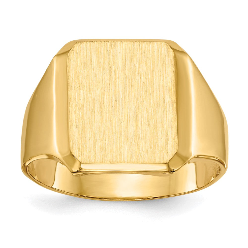 14k 12.5x Octagon Closed Back Mens Signet Ring