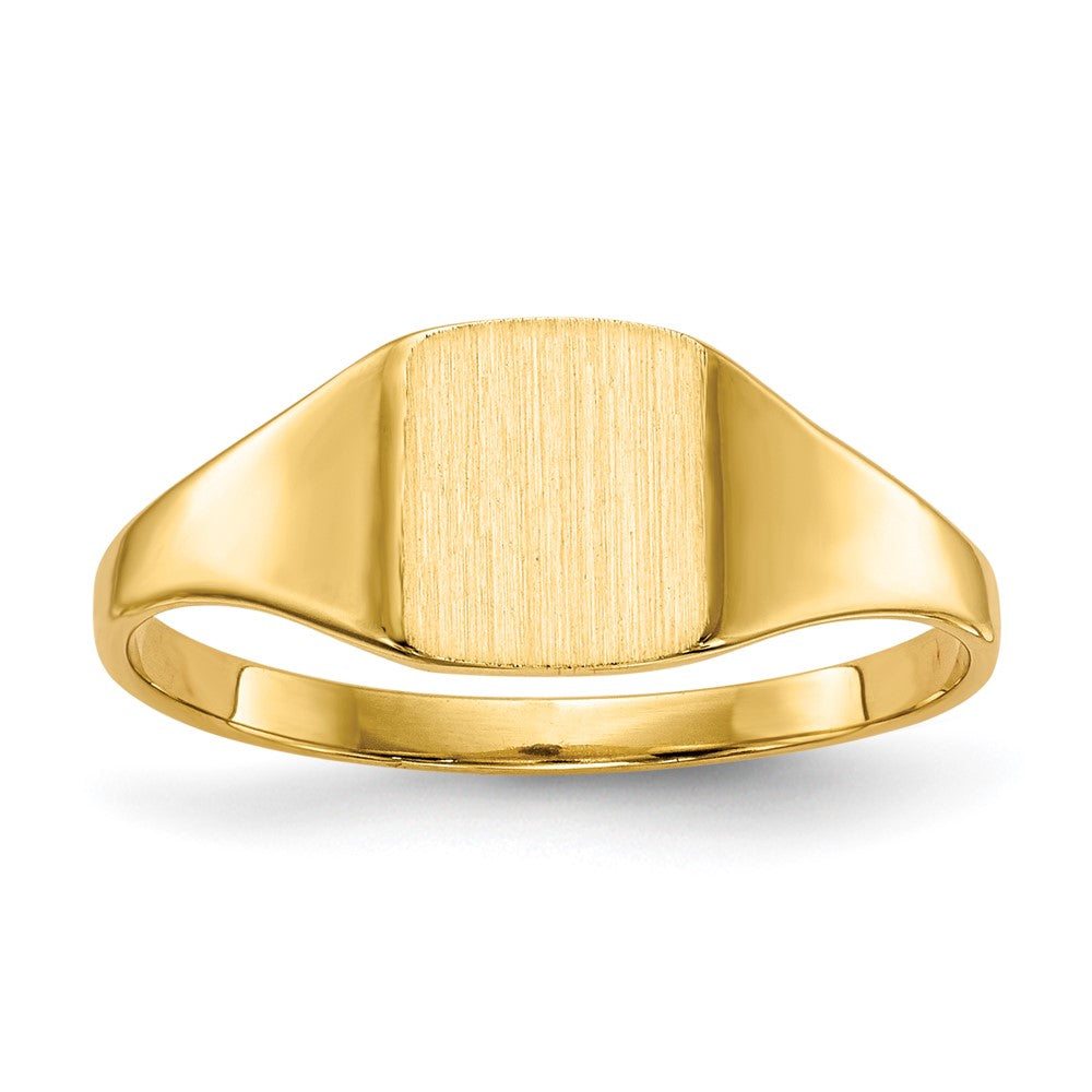 14k 6.5x Square Closed Back Signet Ring