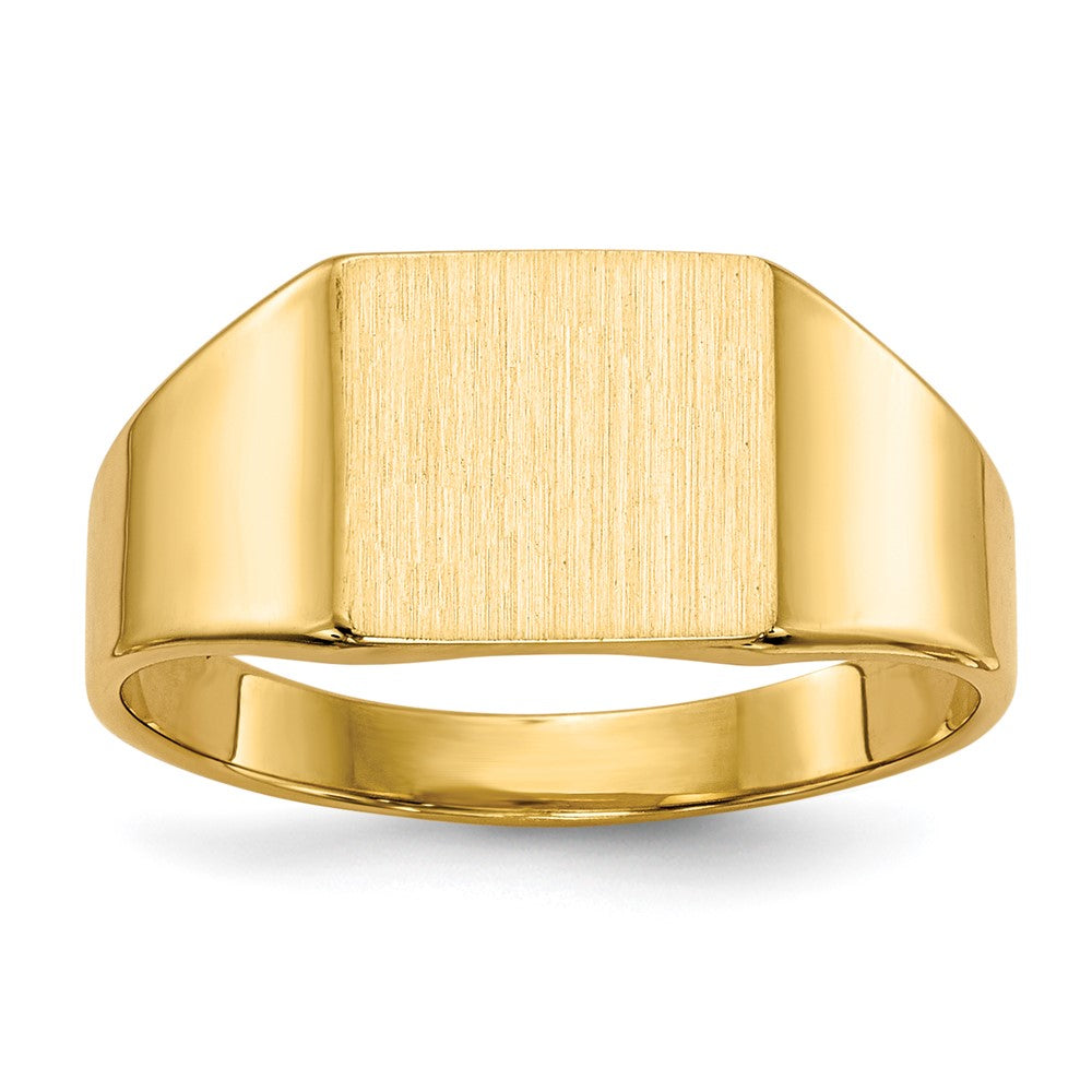 14k 8.5x Rectangle Closed Back Signet Ring