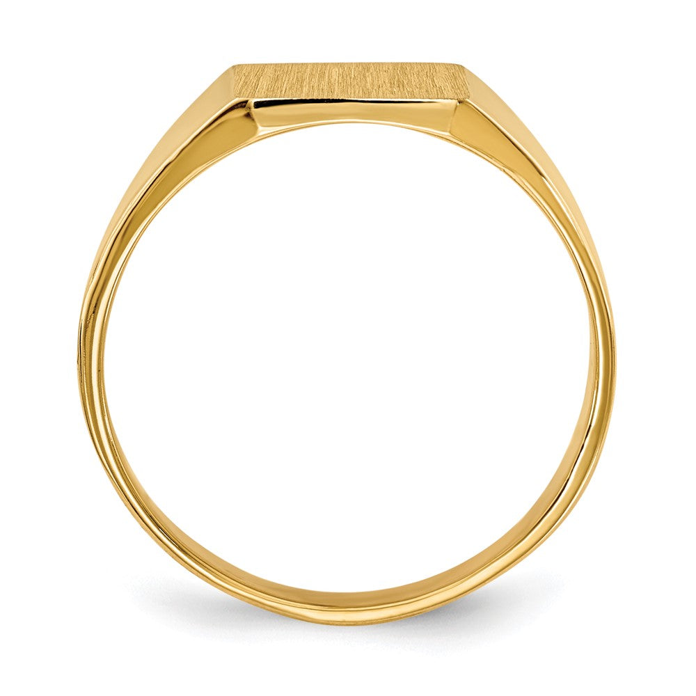 14k 8.5x Square Closed Back Signet Ring