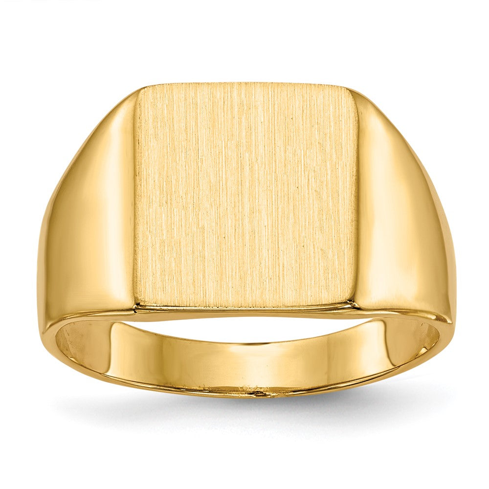 14k 11.0x Square Closed Back Signet Ring