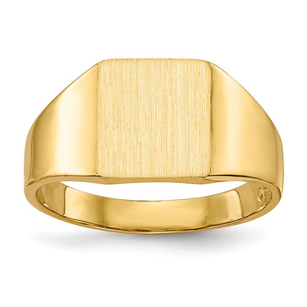 14k 8.5x Square Closed Back Signet Ring