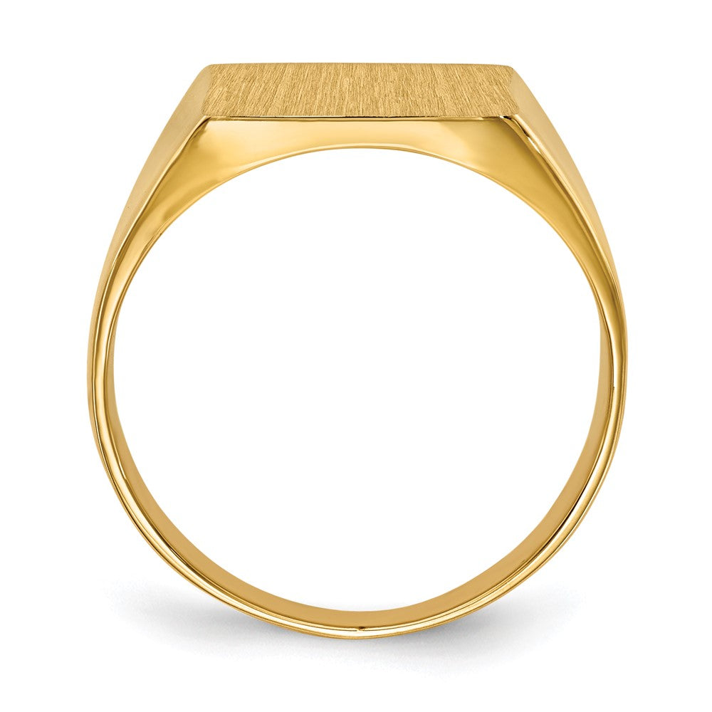14k 12.0x Square Closed Back Mens Signet Ring