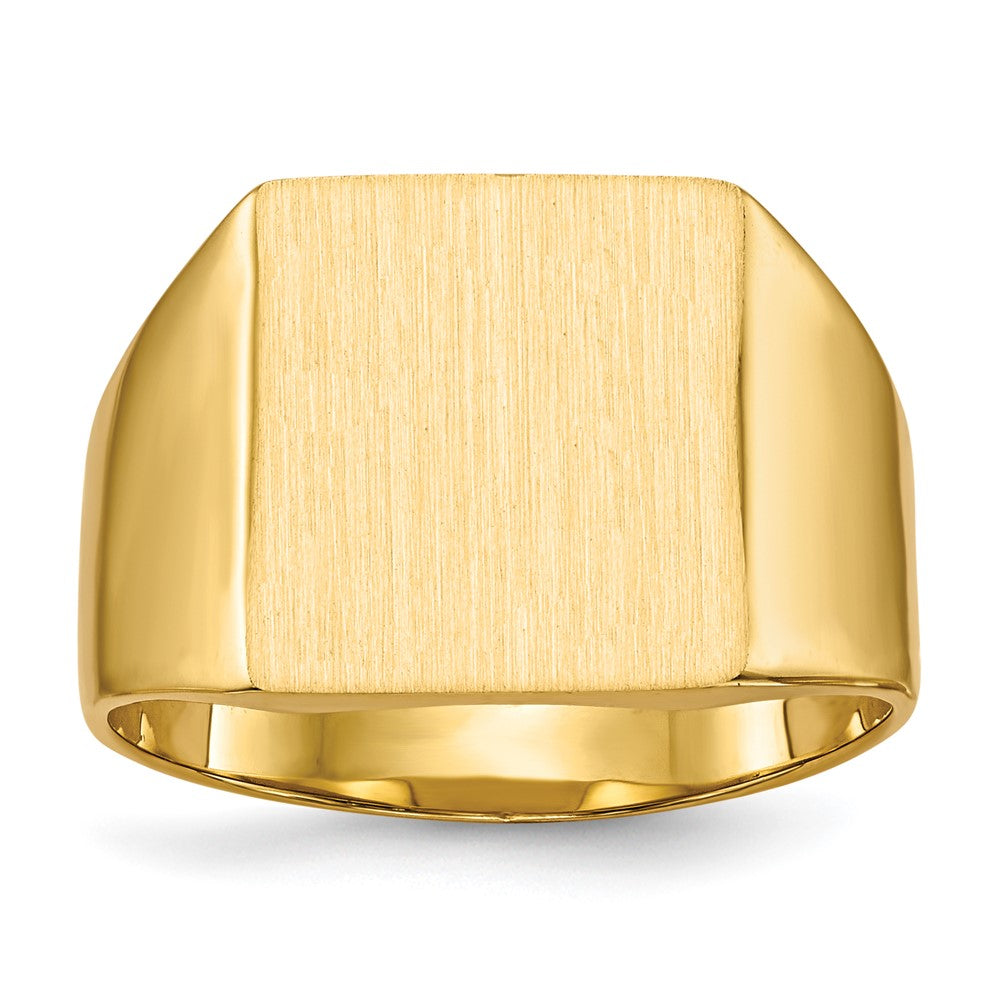 14k 12.0x Square Closed Back Mens Signet Ring