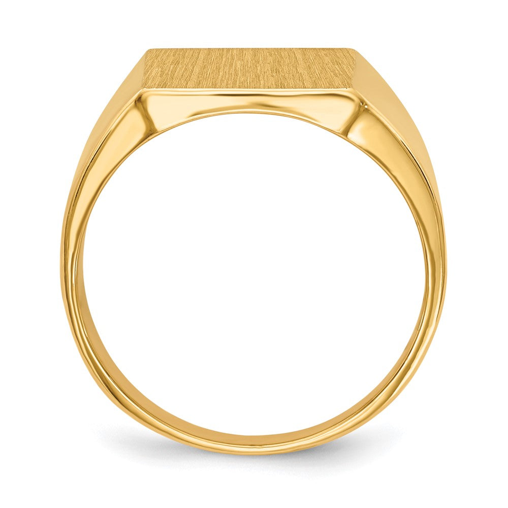 14k 13.5x Rectangle Closed Back Mens Signet Ring