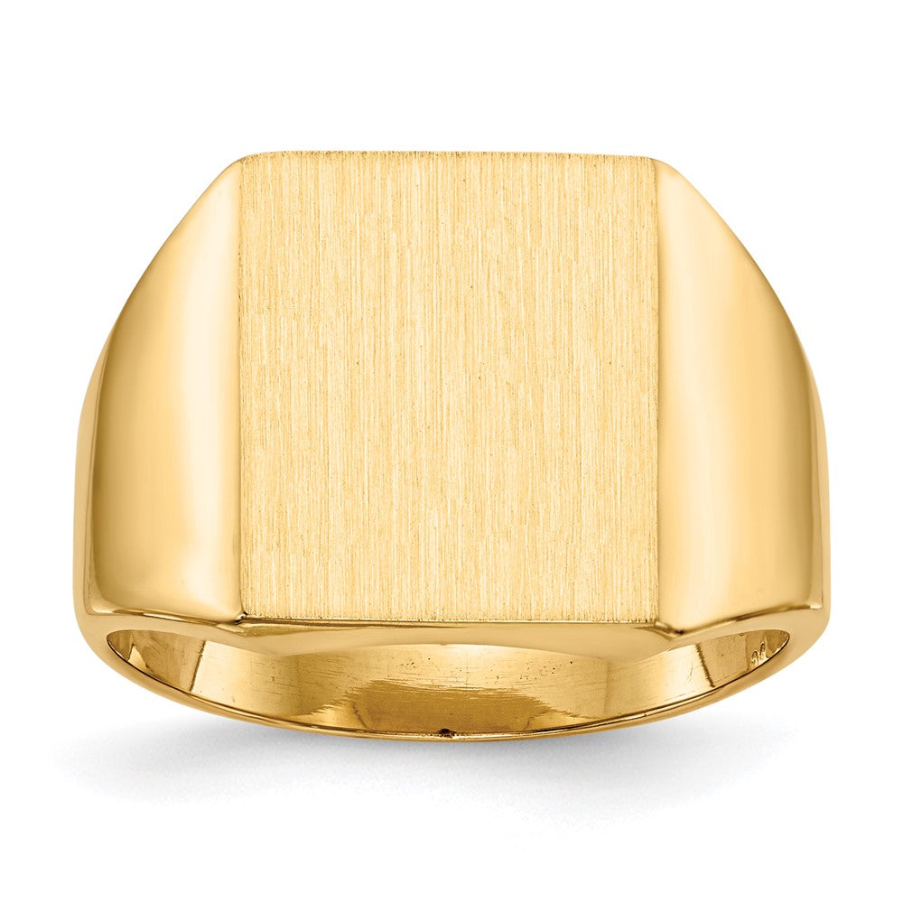 14k 13.5x Rectangle Closed Back Mens Signet Ring