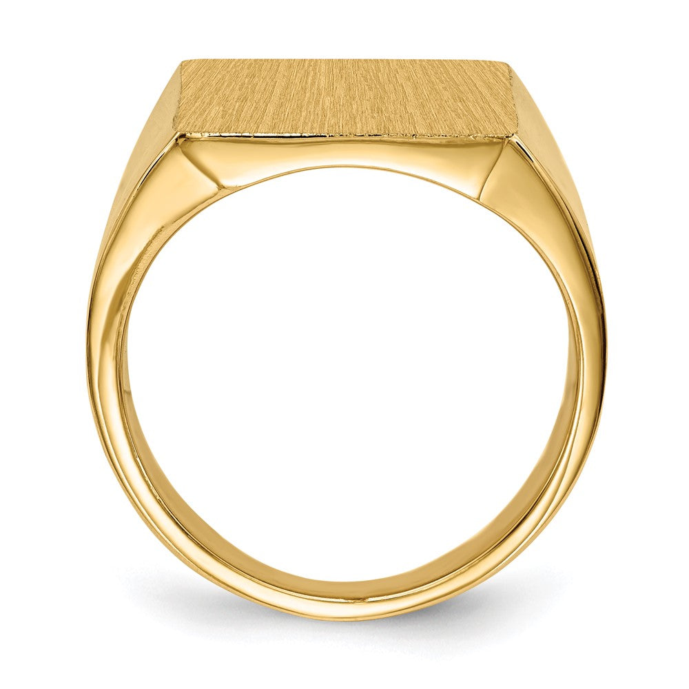 14k 15.0x17. Rectangle Closed Back Mens Signet Ring