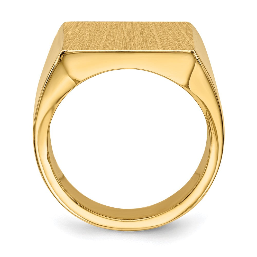 14k 16.5x Rectangle Closed Back Mens Signet Ring