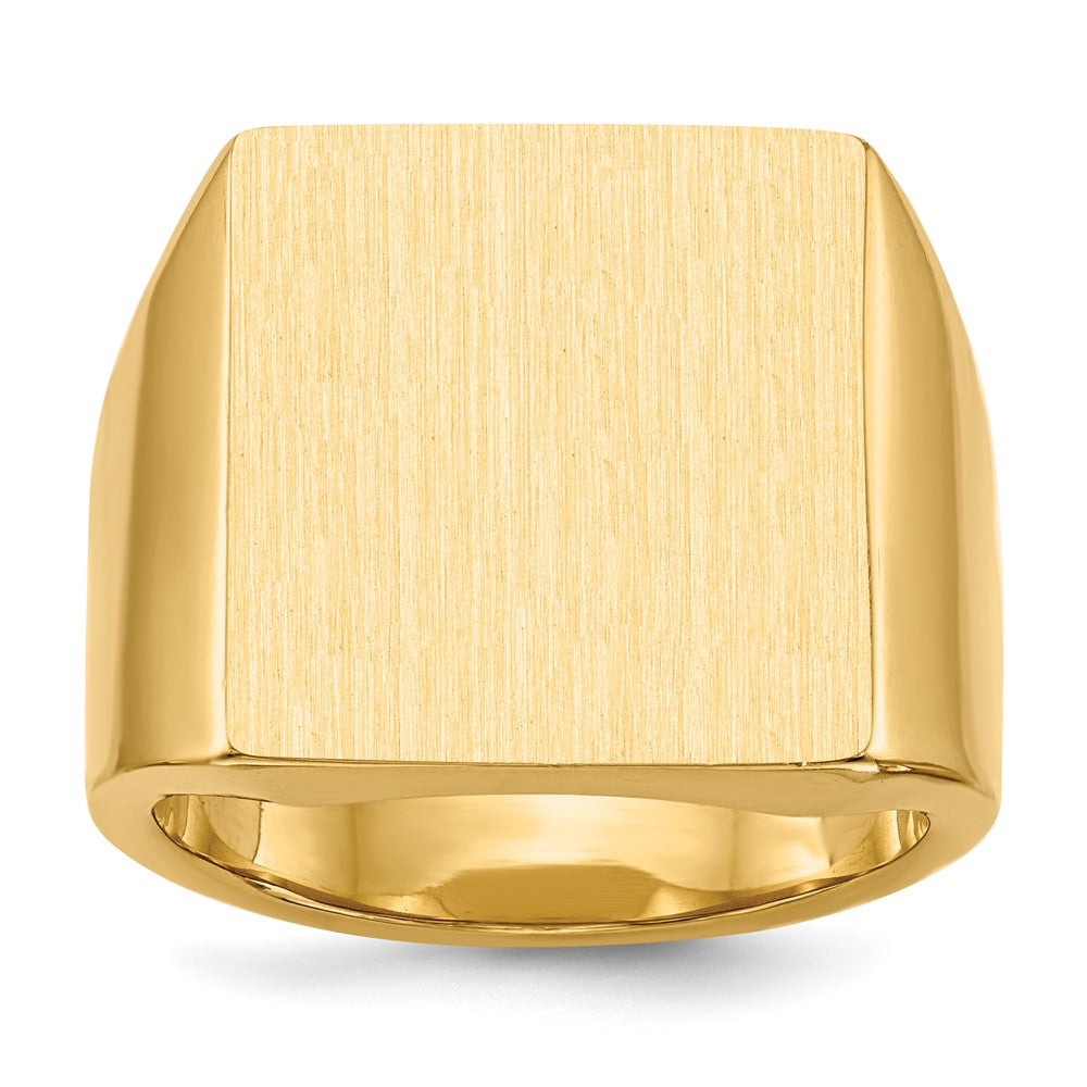 14k 16.5x Rectangle Closed Back Mens Signet Ring