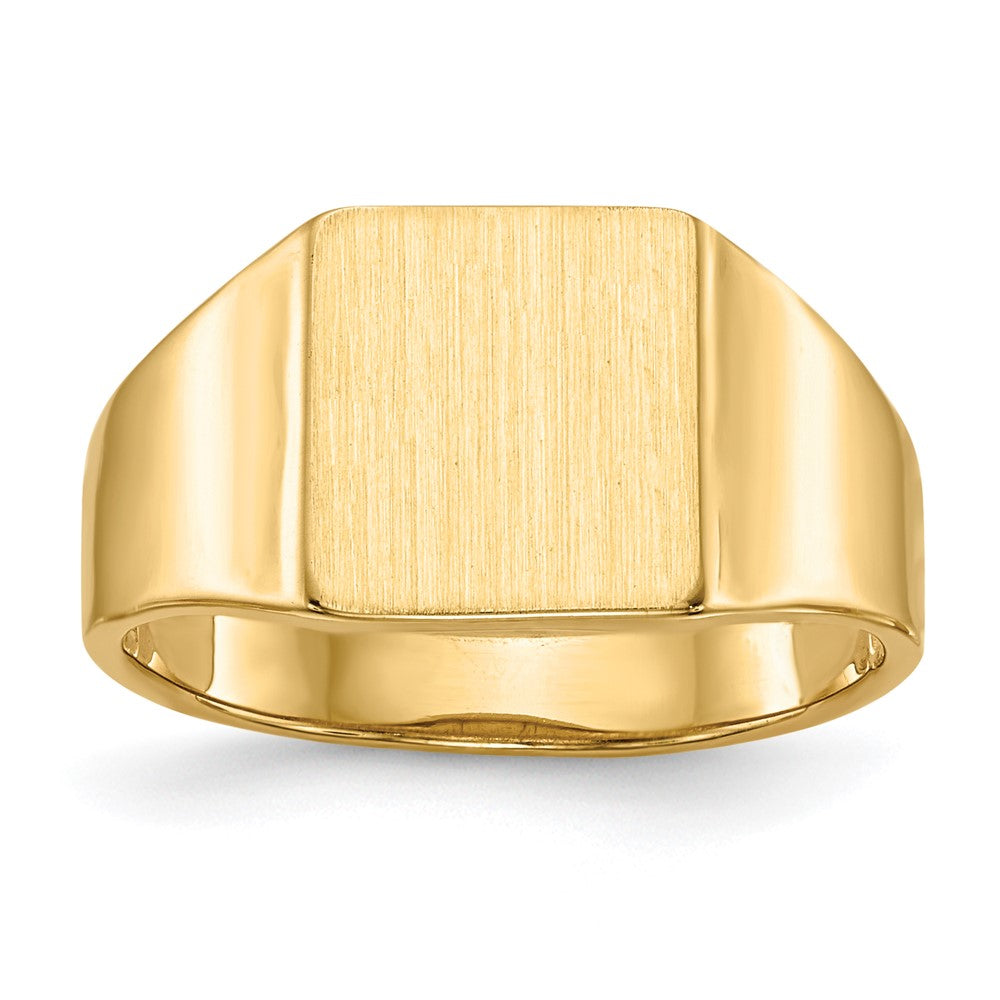 14k 8.5x Square Open Back Signet Ring