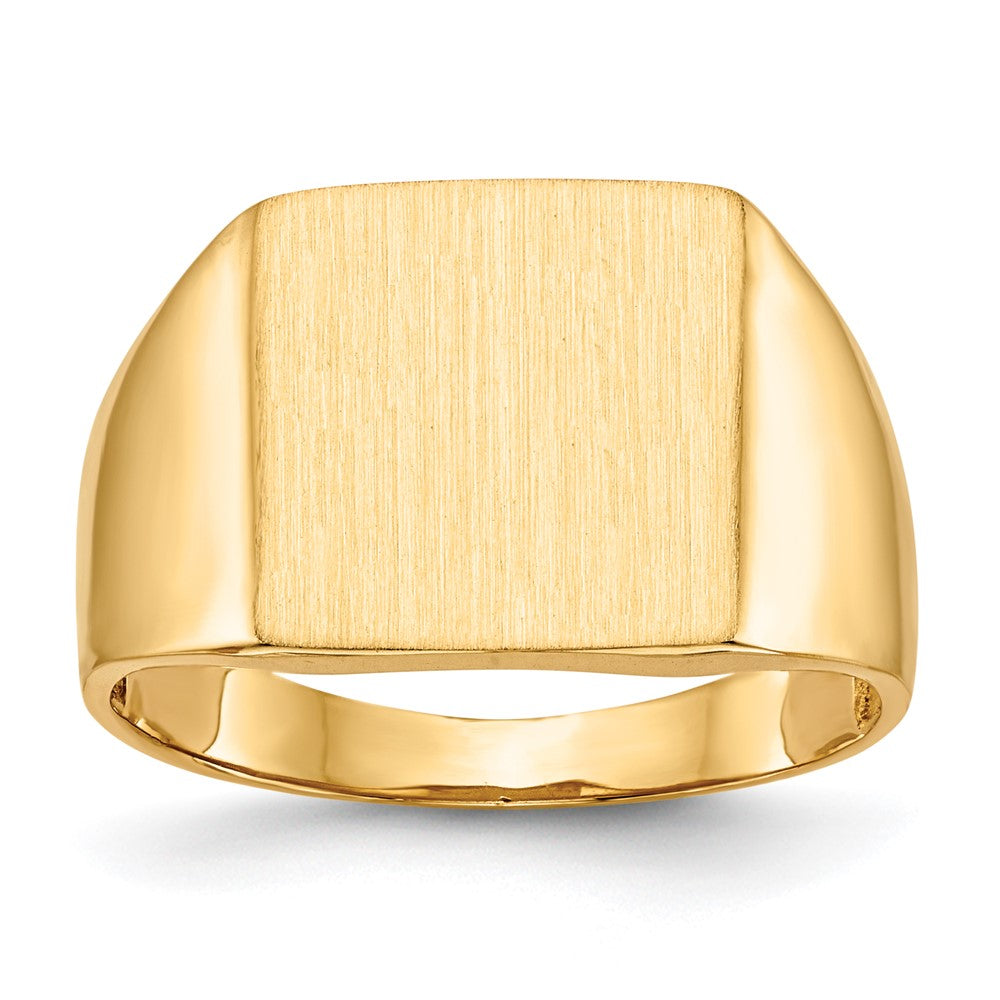 14k 13.0x Square Open Back Mens Signet Ring