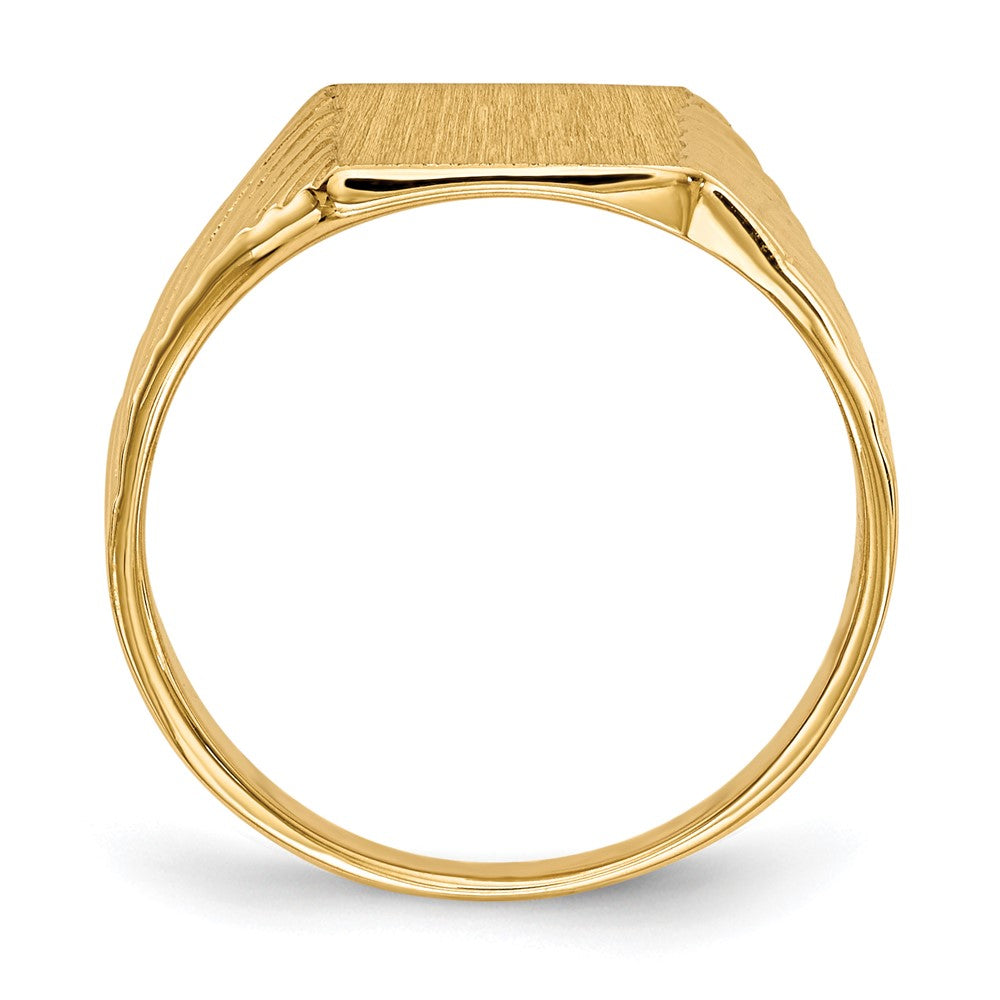 14k 8.0x Rectangle Closed Back Signet Ring
